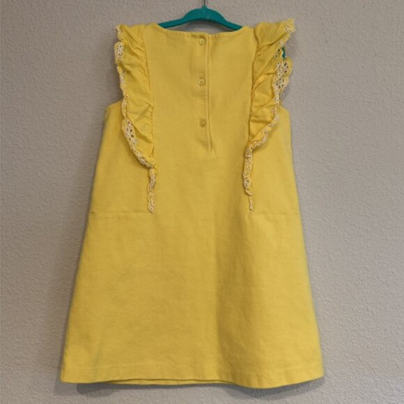 Lot Of 2 Janie‎ And Jack Girls Size 6 and 5 Dresses Yellow and Magenta Faux Fur - Picture 4 of 13